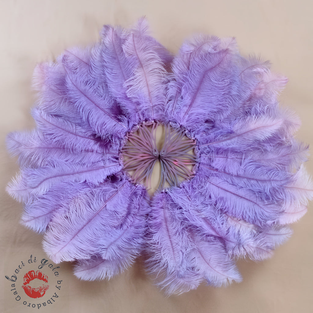 Ventagli Burlesque Decò  MEDIUM – Coppia Ventagli Professionali in Piume - Colore a scelta
