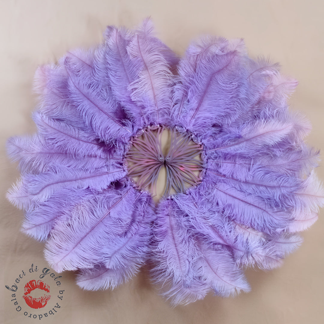 Ventagli Burlesque Decò  MEDIUM – Coppia Ventagli Professionali in Piume - Colore a scelta